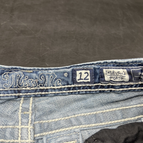 Miss Me Shorts Girls 12 Blue Medium Wash Denim JK5815H2 Diamond Embellished - Picture 5 of 13