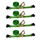 4 PK Ratchet Tie Down Straps 10000lbs 2" x 50' Heavy Duty for Cargo, Made in USA