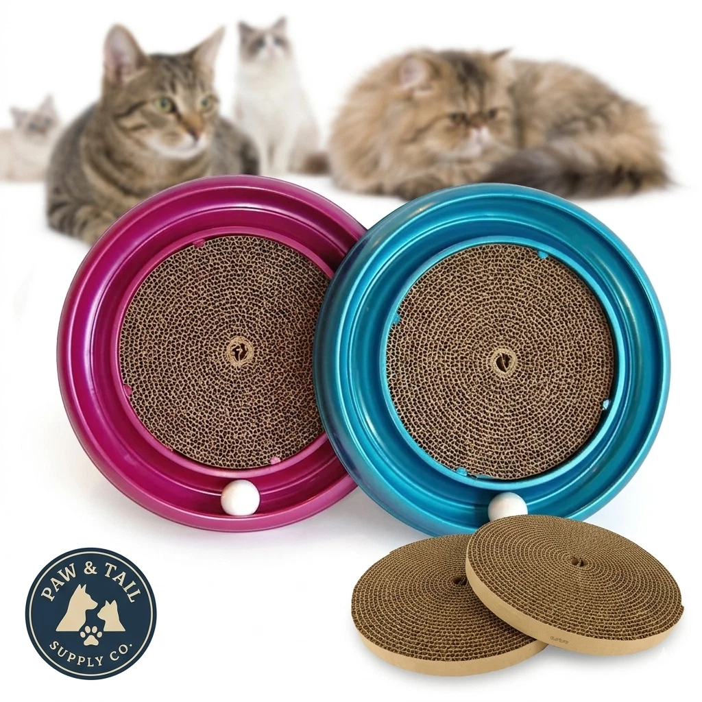 Bergan Turbo Scratcher Cat Toy Bundle - Interactive Track + 2 Scratch Pads