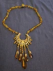 vintage necklace gorgeous Miriam Haskell gold yellow glass beads