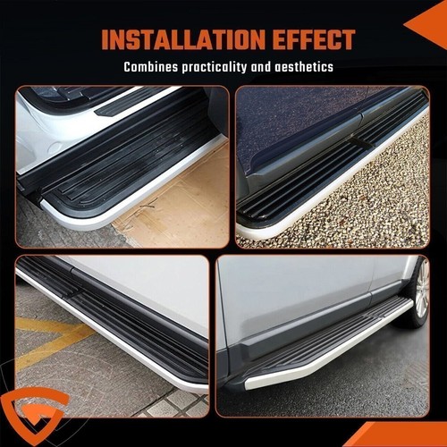 Escalones laterales para estriberas Land Rover Discovery 3 y 4 negras y plateadas - Imagen 10 de 11