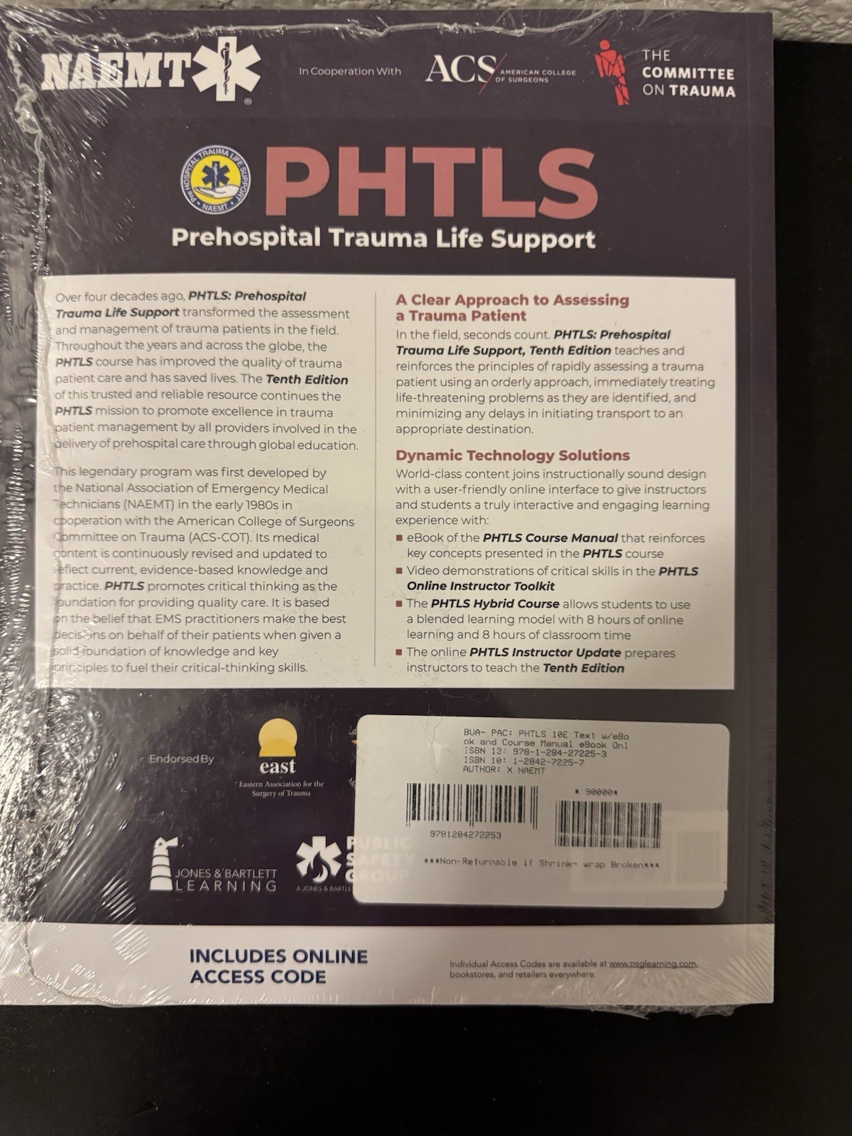 PHTLS: Prehospital Trauma Life Support (Print) with Course Manual (Ebook): New