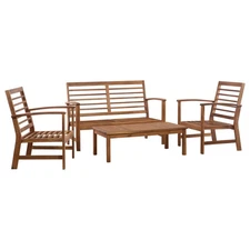 Garden Sofa Set Brown Solid Acacia Wood Medium Durable