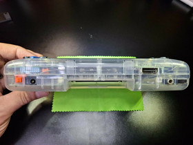 SEGA GameGear w/ PowerAdapter-RECAPPED-NewGlassCover-NewClearShell-FIRM!-0619