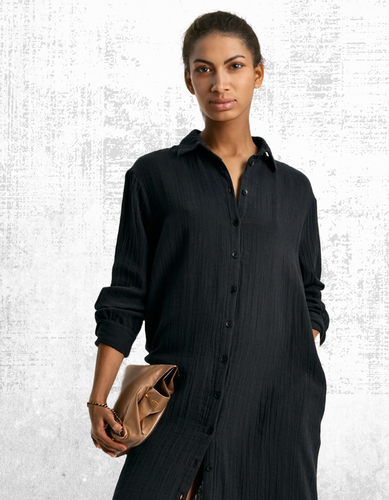 Ex Joules Women’s LS Button Through Cotton Shirt Dress in Navy ( A Bit Defect) - 第 4/6 張圖片