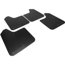 Rally Armor Basic Universal Mud Flaps Set/4 No HW Blk w/ Black Logo MF12-BAS-BLK