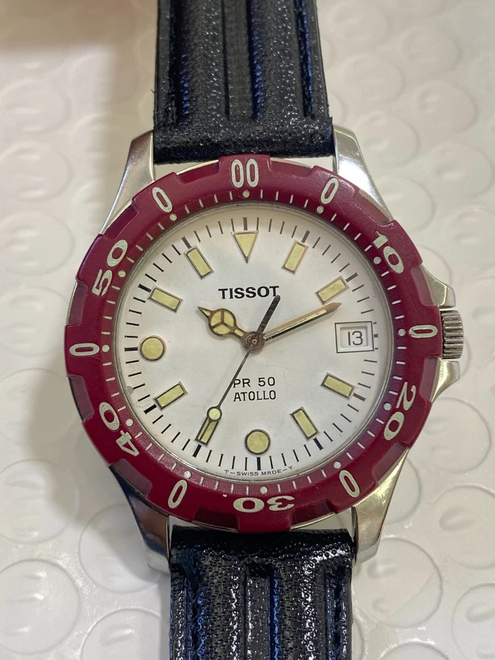 Tissot Diver Watch PR50 Atollo Quartz J185/285 White Sapphire Crystal Swiss - Image 4 of 4