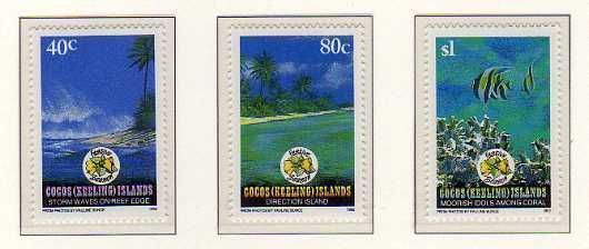 10354) Cocos Islans 1992 Scott # 267/269 3v. MNH Native Life 10354) Cocos Islans 1992 Scott # 267/269 3v. MNH Native Life