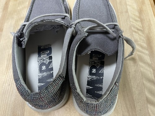 MR. J Men's Grey Cotton Fabric Slip On Shoes Size 9 - Picture 2 of 9