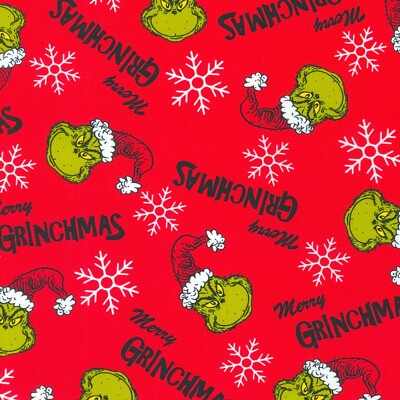 Holiday Seuss How The Grinch Stole Christmas Cotton Fabric By Half Yard 20995