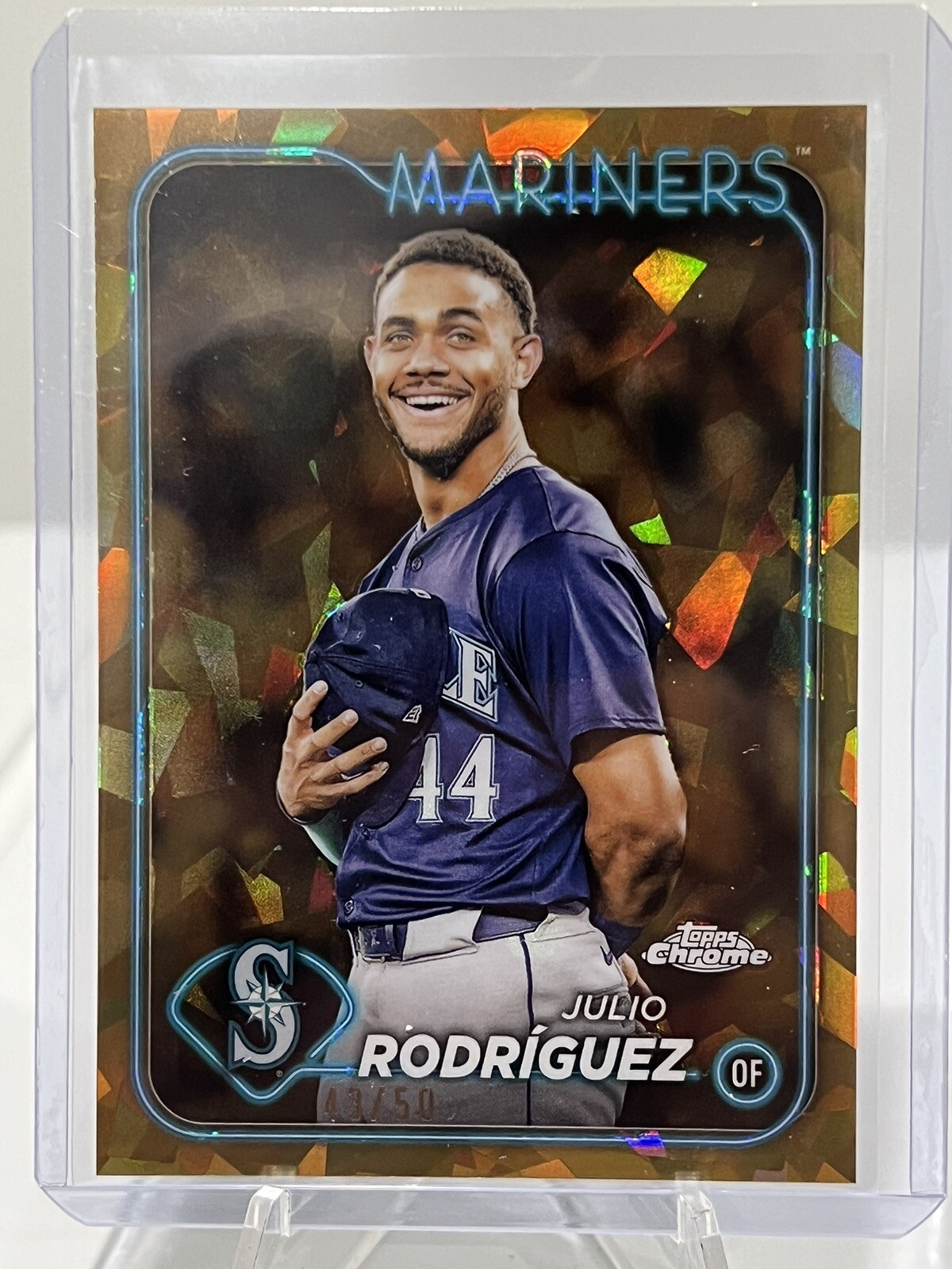 2024 Topps Chrome Sapphire Julio Rodriguez Gold Image Variation SP 43/50