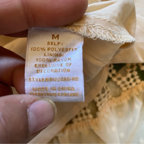 Champagne and Strawberry Crochet Detail Dress Medium in Cream color Tiered Dress - Picture 8 of 12