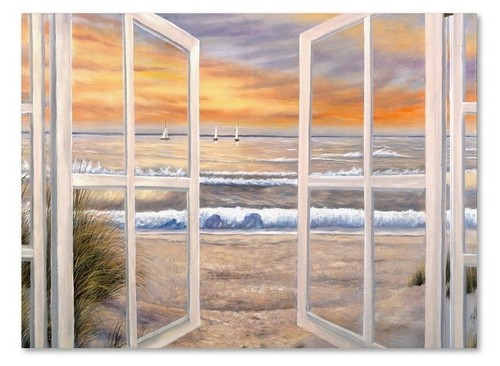 Trademark Fine Art ELONGATED WINDOW Printed Canvas Beach WALL ART Joval 15 x 30 - Picture 9 of 12