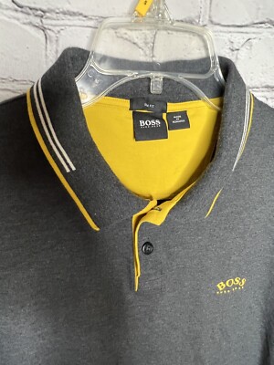 Hugo boss grey hotsell and yellow polo