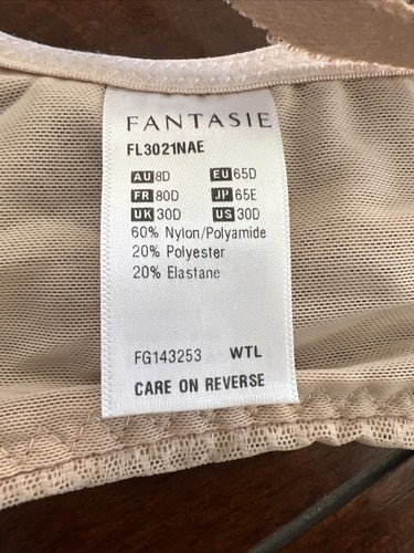 Fantasie NATURAL BEIGE Memoir Full Cup Side Support Bra, US 30D NWOT - Picture 4 of 4