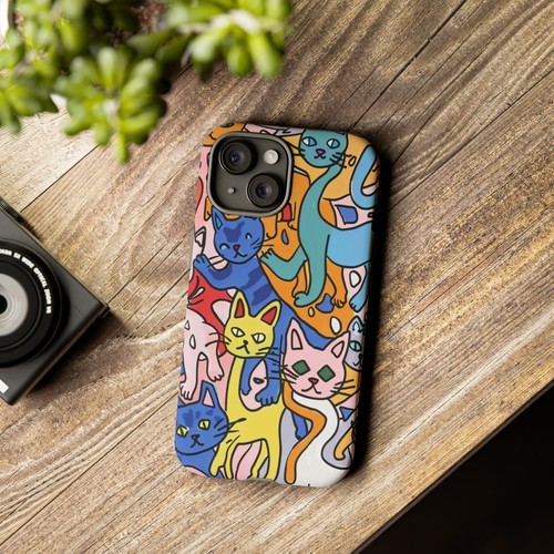 Trippy Cats Painting Phone Case for iPhone 17 16 15 14 13 12 11 X XR SE - 第 54/119 張圖片