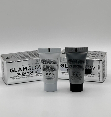 2 Set trattamenti trasformativi notturni GLAMGLOW DREAMDUO, da viaggio 0,17 once ciascuno nuovo con scatola - Foto 3 di 4