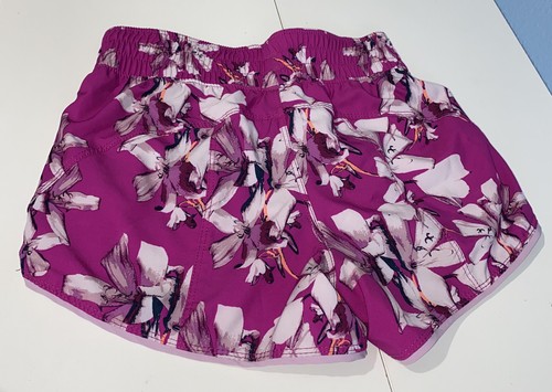 AVIA Reversible Running Shorts Girls Purple Floral Stretch - Picture 3 of 11