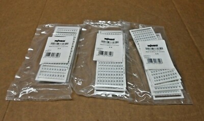 LOT OF 15 NIB WAGO 209-611 WSB WIRE MARKER MARKING CARD 301-400 WHITE SNAP-ON