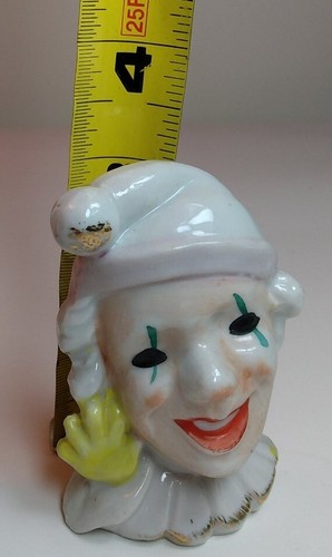 Clowns Japan kleine Keramikköpfe mit Handschuh und Goldvergoldung Detail Antik Set - Bild 16 von 16