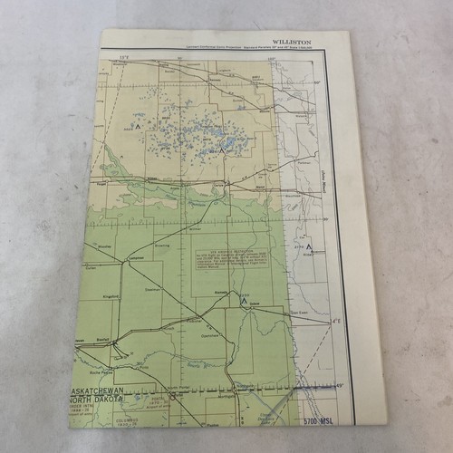Vintage Williston North Dakota Aeronautical Chart 1969 - Aviation Map, 43rd - Picture 4 of 12
