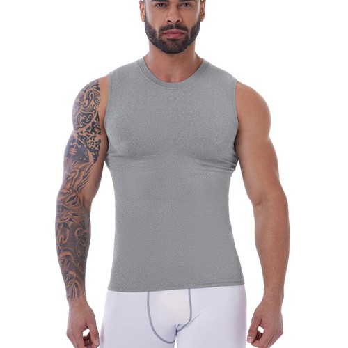 Men Compression Tank Tops Slim Sleeveless Vest for Gym Fitness Sweat Active Tops - Picture 14 of 27