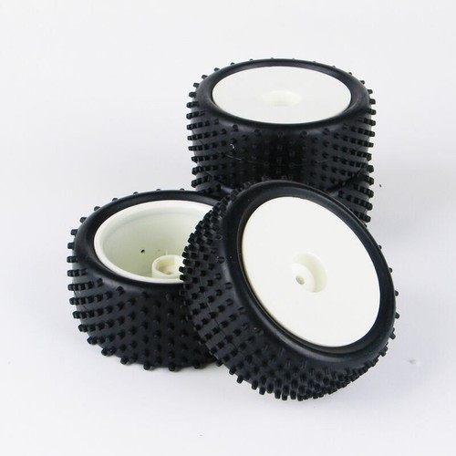 4Pcs 1/10 RC Front &Rear Rubber Pins Tyre&Wheel Rims For HSP Buggy Off-Road Car - Picture 3 of 7
