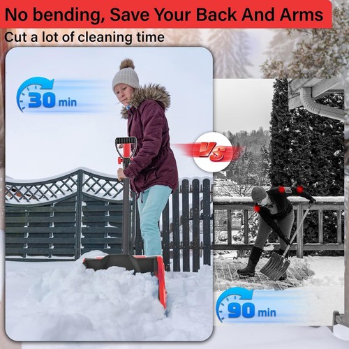 Akku Schneefräse Schneeschieber Schneekehrmaschine 2Akkus für Fahrbahnfreigabe - Bild 5 von 13