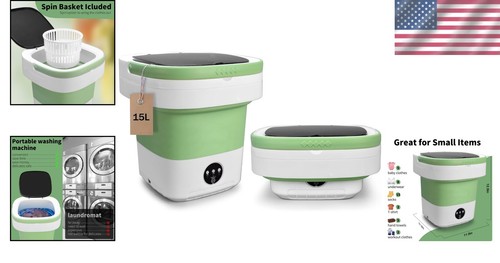 15L Portable Mini Washing Machine with 3 Cleaning Modes - Foldable & Compact - Picture 2 of 9