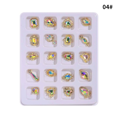 20pcs Various Shape Alloy Crafts Nail Art Jewelry Rhinestone for Nail Art Tips - Picture 12 of 12