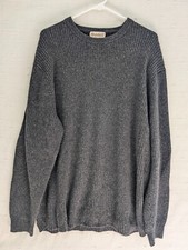Outdoor by Roundtree and York sweater mens XL gray ribbed long sleeve wool blend