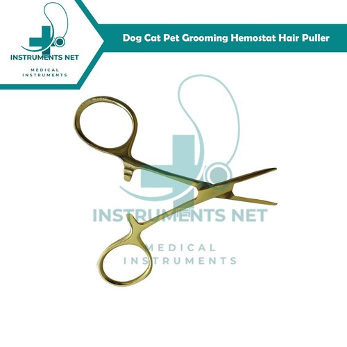 1 Dog Cat Pet Grooming Hemostat Hair Puller 3.5"(Full Gold) - Bild 2 von 6