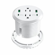 Desktop Power Grommet,40W Fast Charging Station,2 AC Outlets,4 USB Ports,Flus...