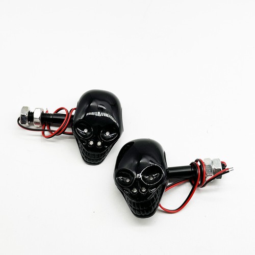 4X Motorcycle Skull Turn Signals For Harley Electra Glide Dyna Sportster Touring - Bild 4 von 15