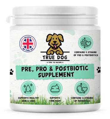 True Dog Pre, Pro & Postbiotic Supplement, Digestive & Gut Support for Dogs