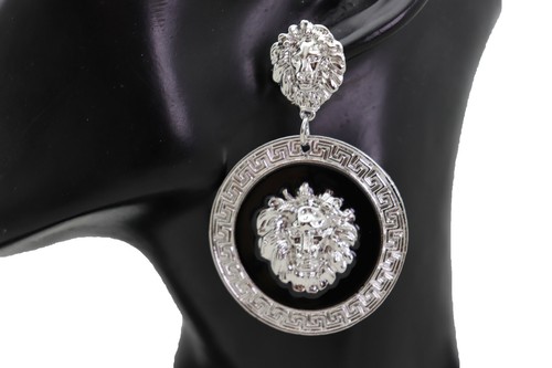 Conjunto de Pendientes Mujer Joyería de Moda Plata León Redondo Bling Atractivo Accesorio - Imagen 2 de 12
