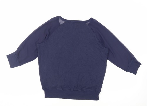 French Connection Womens Blue Cotton Pullover Sweatshirt Size M Pullover - Sheer - Picture 2 of 10