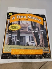 Vintage 90's 1994 Sun Hill Spooky Tree Face Masks Halloween Yard Decorations