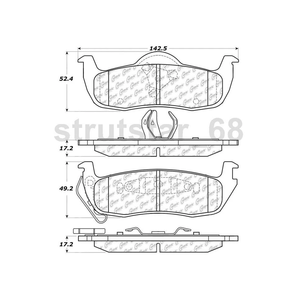 Juego de pastillas de freno de disco Centric Parts 2 piezas delanteras traseras para Jeep Commander 2006-2010 Foto 2 de 4