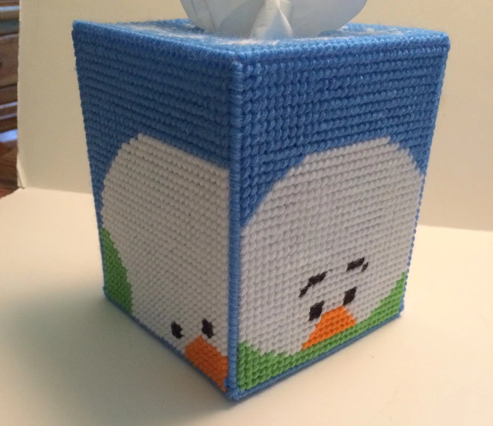 Caprichosa Funda de Caja de Pañuelos Muñeco de Nieve Cuadrada Talla Boutique Hecha a Mano Foto 2 de 2