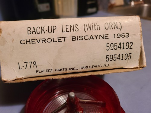 1963 CHEVROLET BISCAYNE BACKUP LENS W/ORNAMENT 5954195 5954192 NOS L-778 Belair - Picture 18 of 21