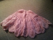 005 Antique 100 Year Old Pink Shawl Wrap Handmade Pink Crochet 1800's