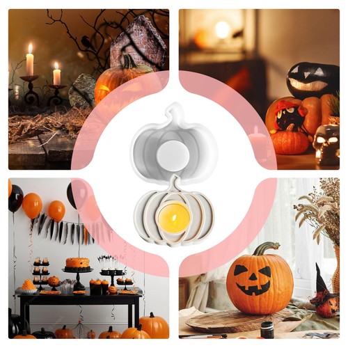 Candlestick Mold Pumpkin Silicone Candle Holder Mold Reusable Tea Light masterly - Picture 4 of 5