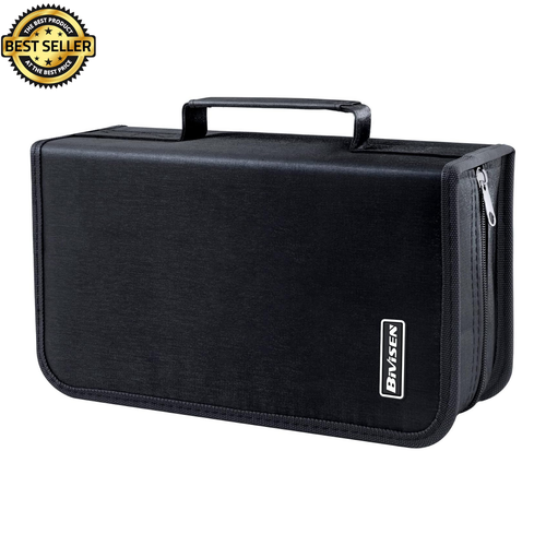 128 Disc CD Case Holder DVD Storage Wallet Bag Portable VCD Organizer Bag Black - Picture 10 of 12