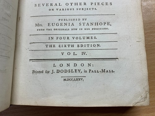 1775 " Briefe Von Philip Dormer Stanhope Earl Of Chesterfield " Antik Buch (P4) - Picture 6 of 15
