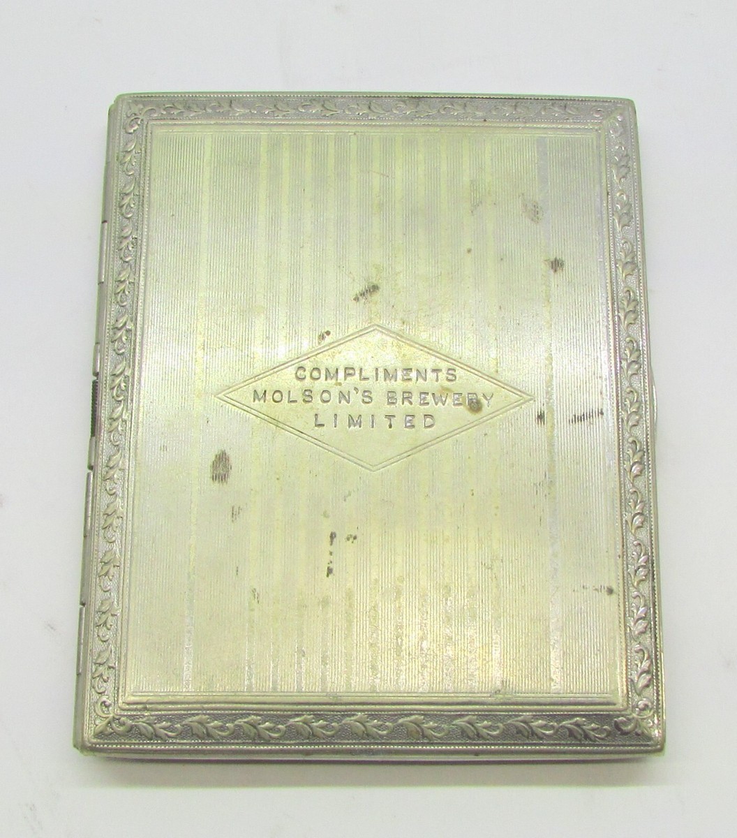 Vintage Evans USA Cigarette Case Engraved Compliments