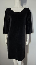 ZORAN Black Velour 3/4 Sleeve Sweater Dress Size S/M, 2, 4, 6, 8 LKNEW One Size