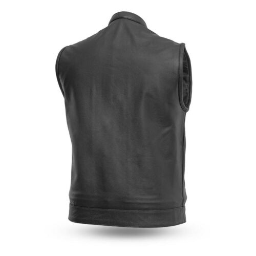 Blaster Club Men's Motorcycle Leather Vest - Picture 2 of 5