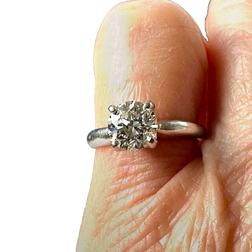 Anillo de compromiso de platino de diamantes talla europea antigua de 1,08 quilates 4,7 gramos talla 5 - Imagen 4 de 14