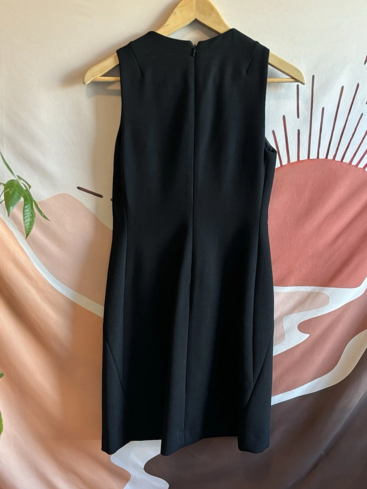 Abito TORY BURCH tubino carriera misto lana senza maniche modesto nero taglia 2